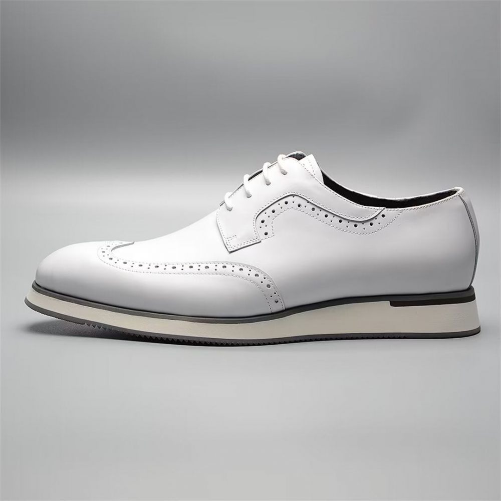 Chaussures Formelles Pour Hommes Habillées Chics À Lacets - Blanc