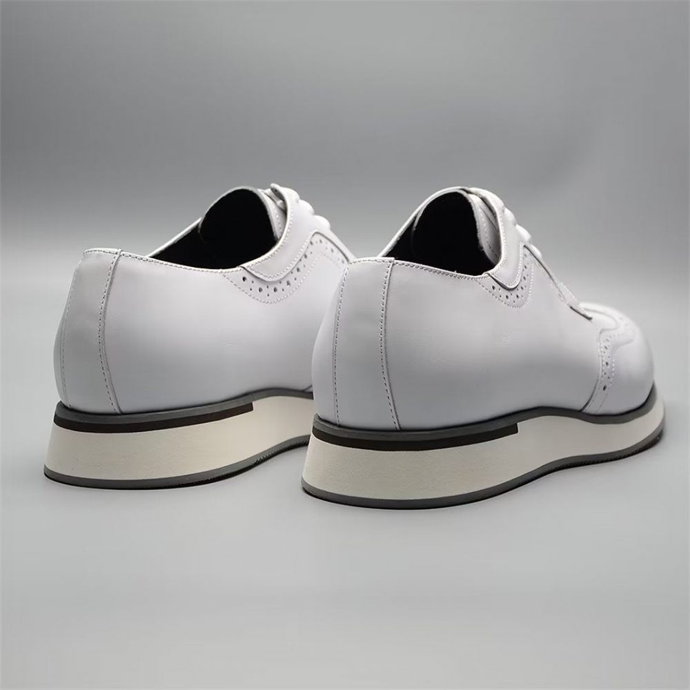 Chaussures Formelles Pour Hommes Habillées Chics À Lacets - Blanc