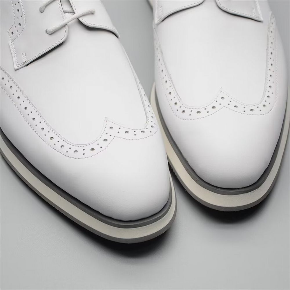 Chaussures Formelles Pour Hommes Habillées Chics À Lacets - Blanc