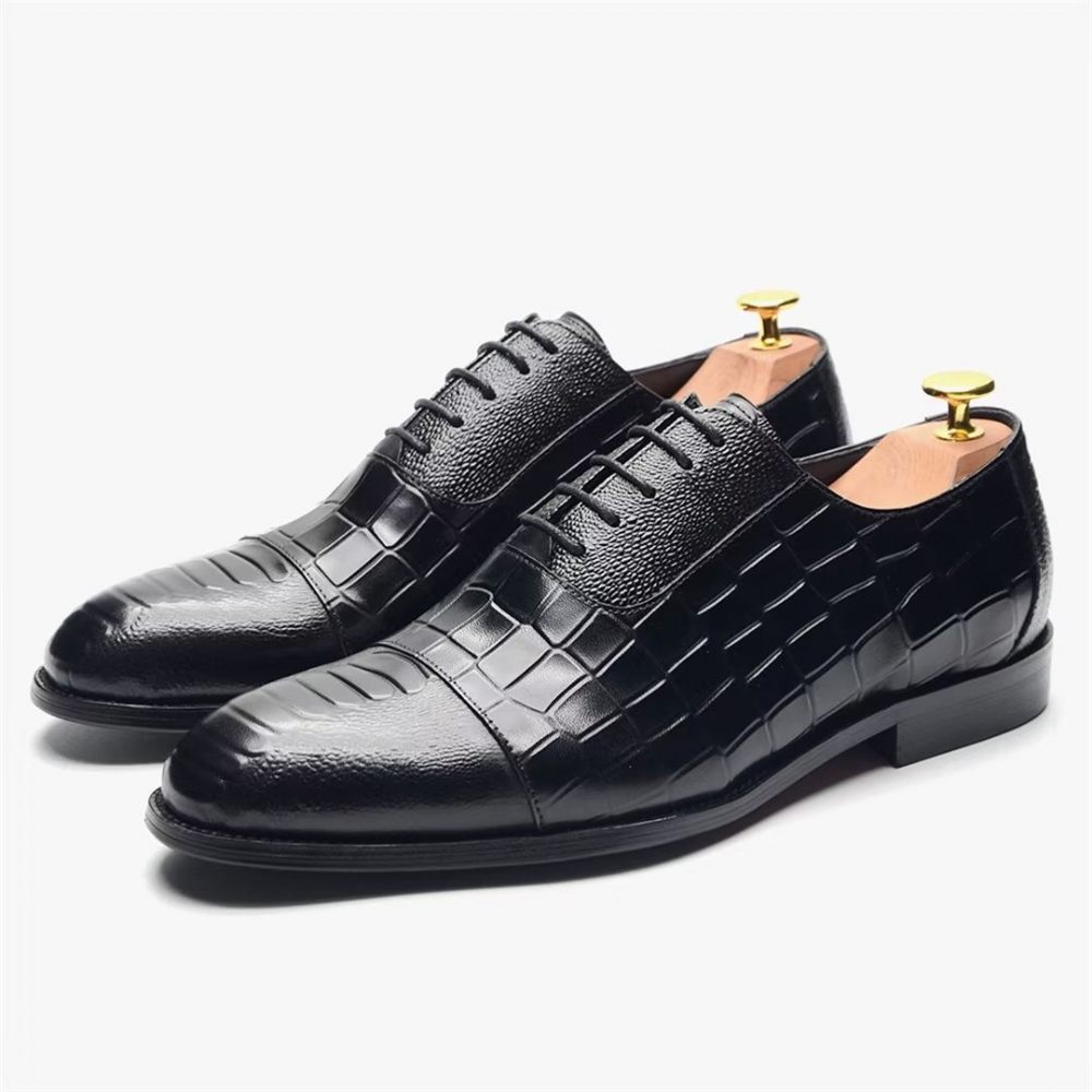 Chaussures Formelles Pour Hommes Habillées Contemporaines À Lacets - Noir