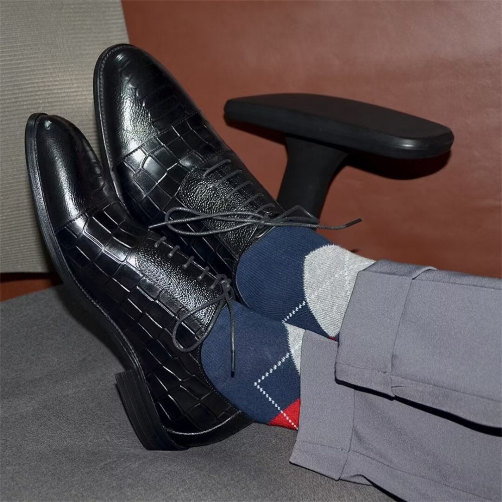 Chaussures Formelles Pour Hommes Habillées Contemporaines À Lacets - Noir