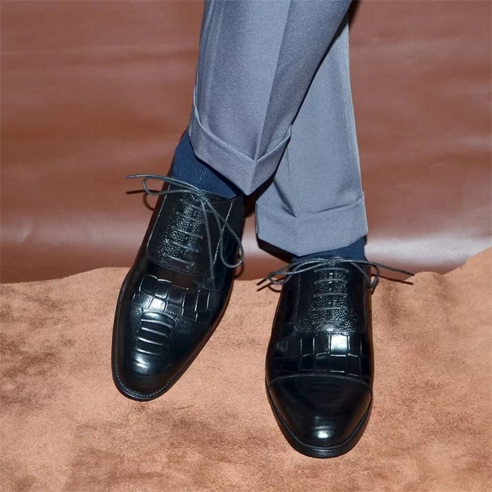 Chaussures Formelles Pour Hommes Habillées Contemporaines À Lacets - Noir