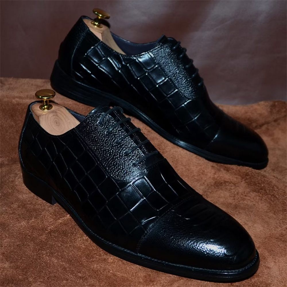 Chaussures Formelles Pour Hommes Habillées Contemporaines À Lacets - Noir