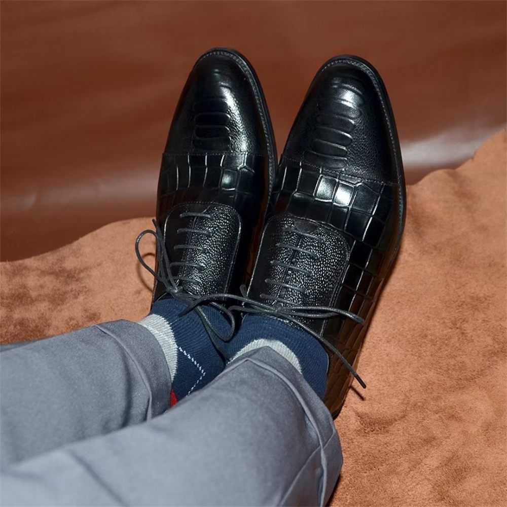 Chaussures Formelles Pour Hommes Habillées Contemporaines À Lacets - Noir