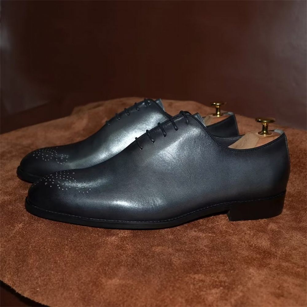 Chaussures Formelles Pour Hommes Habillées Cuir À Charme Métropolitain - Gris