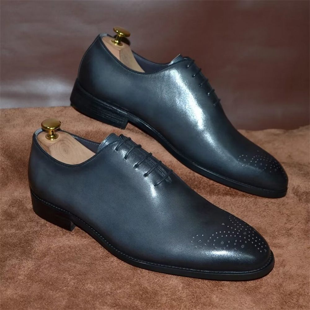 Chaussures Formelles Pour Hommes Habillées Cuir À Charme Métropolitain - Gris