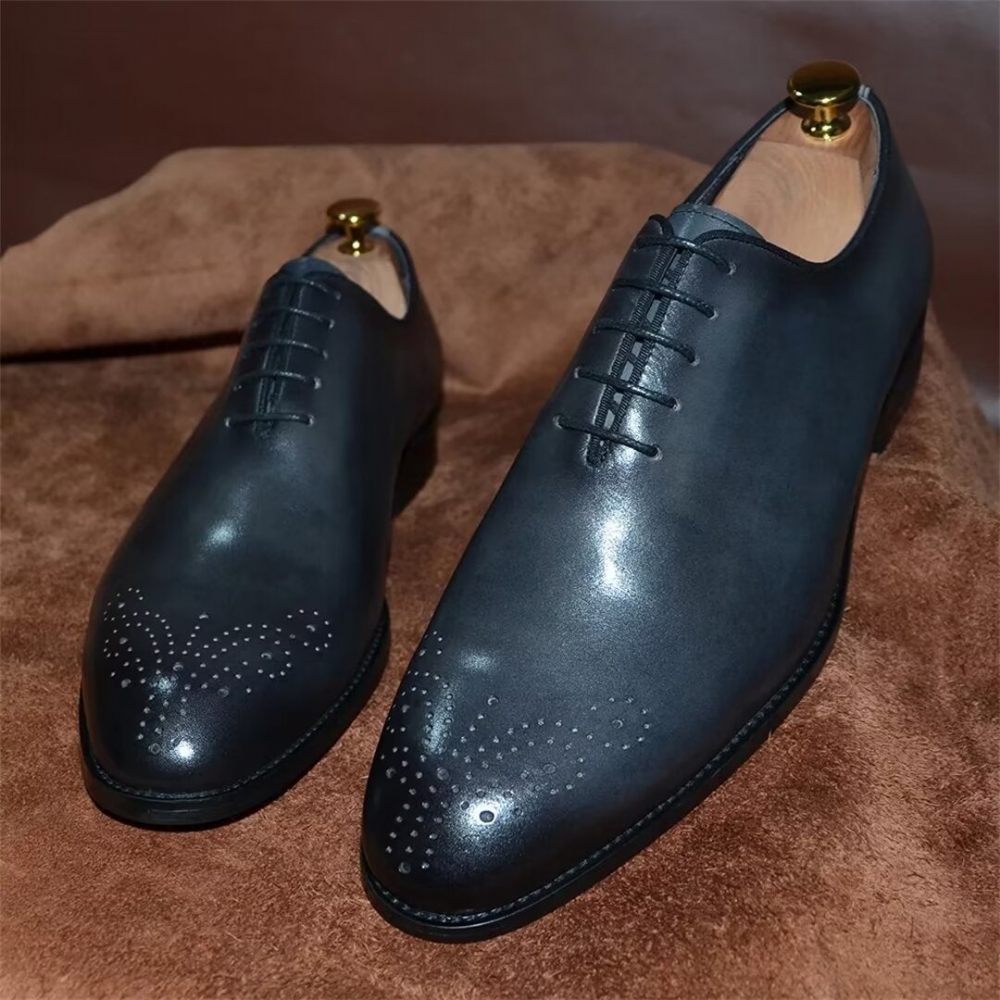 Chaussures Formelles Pour Hommes Habillées Cuir À Charme Métropolitain - Gris