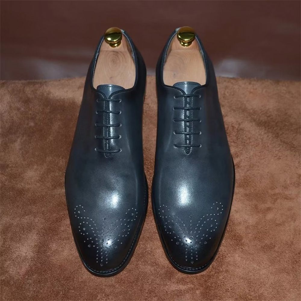 Chaussures Formelles Pour Hommes Habillées Cuir À Charme Métropolitain - Gris