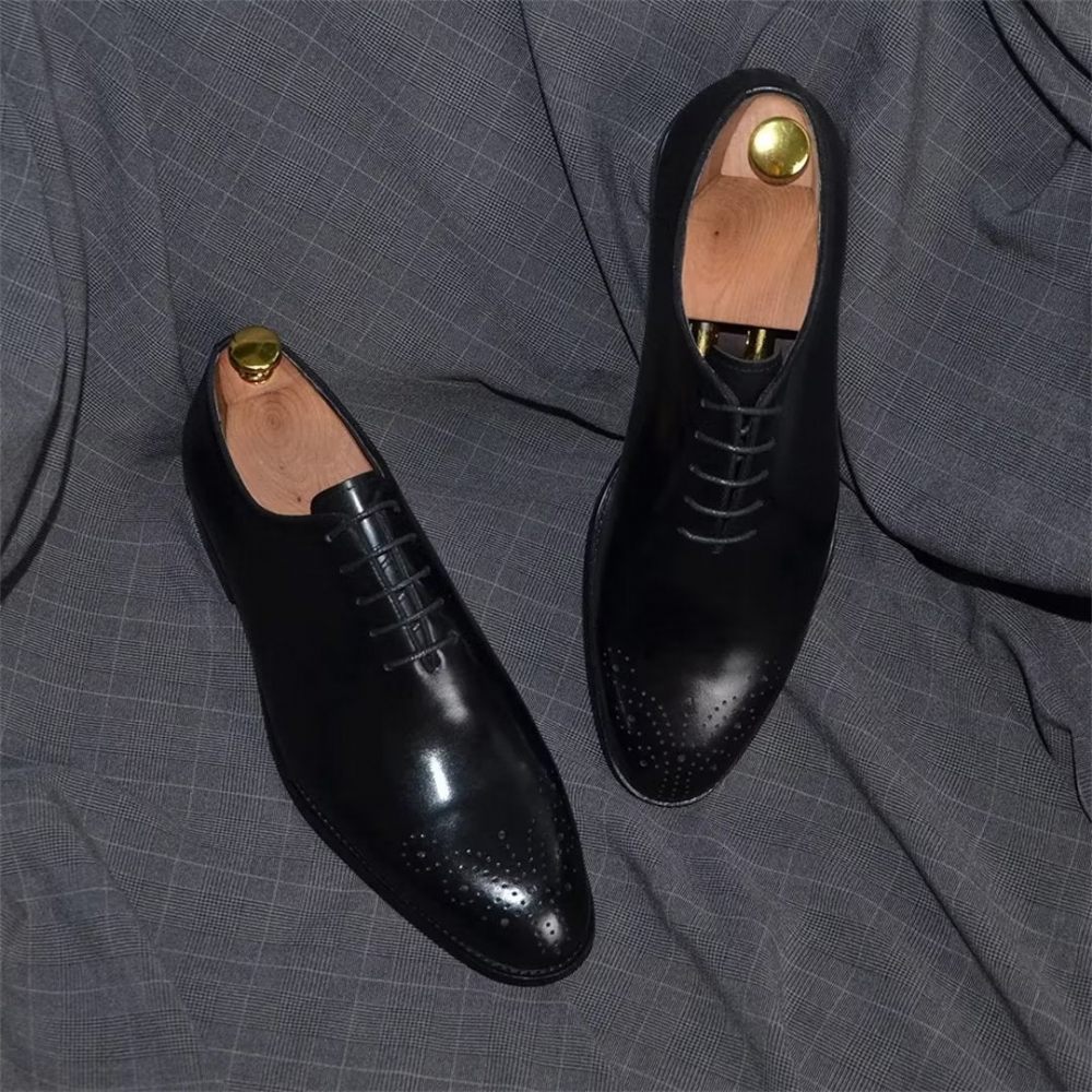 Chaussures Formelles Pour Hommes Habillées Cuir À Charme Métropolitain - Noir