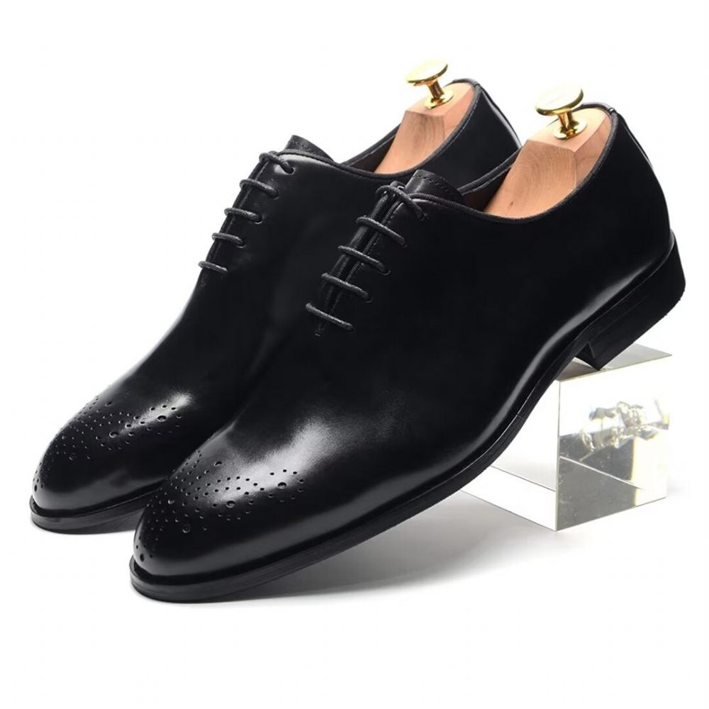 Chaussures Formelles Pour Hommes Habillées Cuir À Charme Métropolitain - Noir