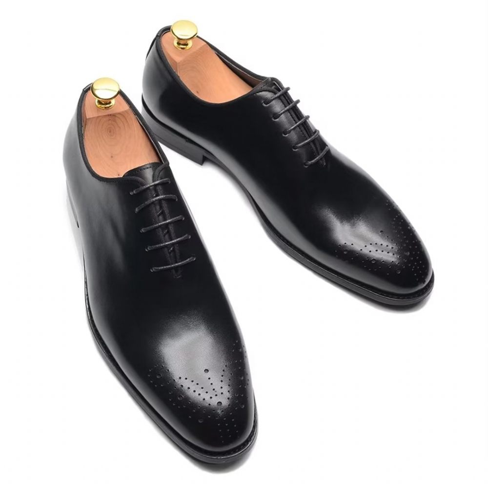 Chaussures Formelles Pour Hommes Habillées Cuir À Charme Métropolitain - Noir