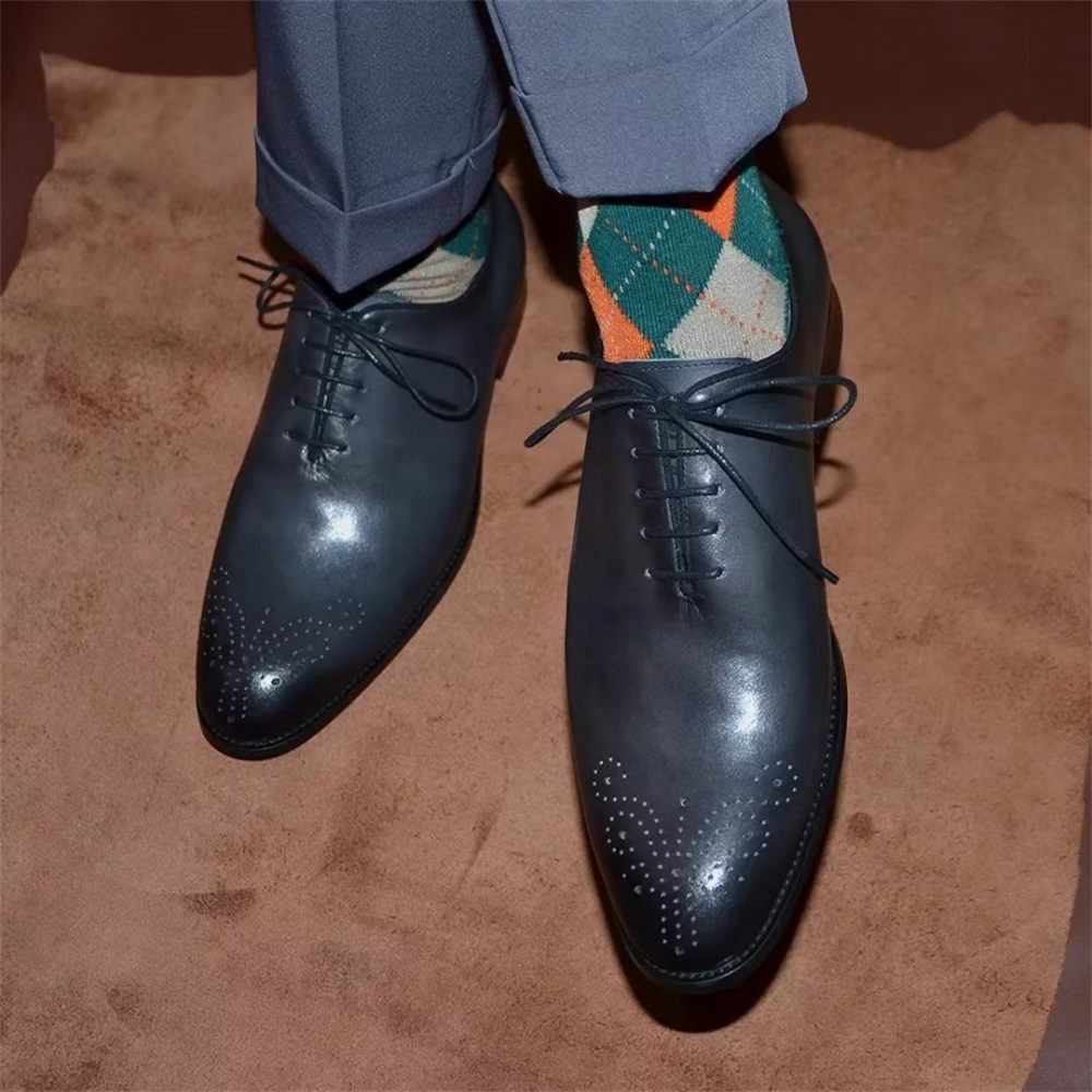 Chaussures Formelles Pour Hommes Habillées Cuir À Charme Métropolitain - Gris