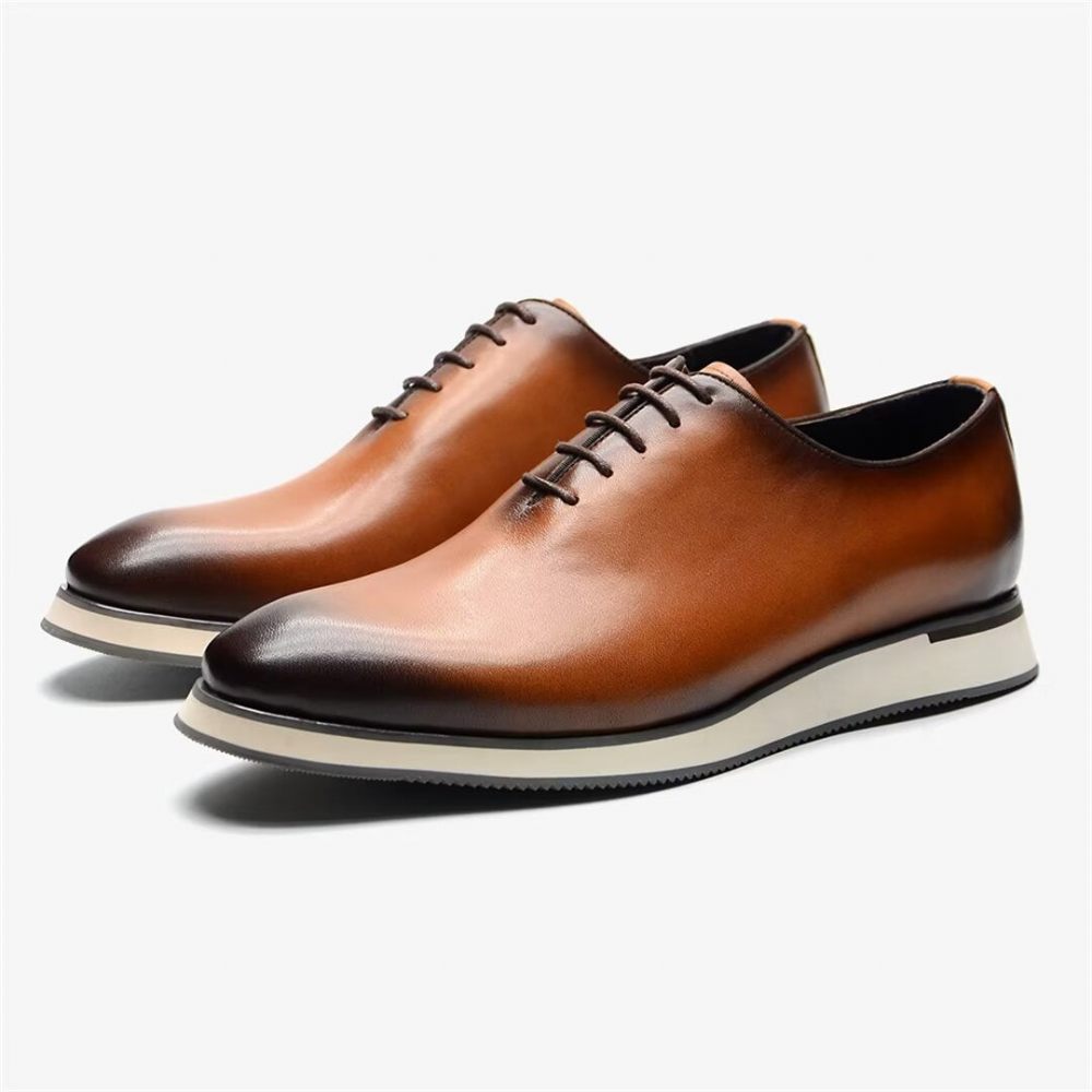 Chaussures Formelles Pour Hommes Habillées Cuir Classiques Raffinées - Marron