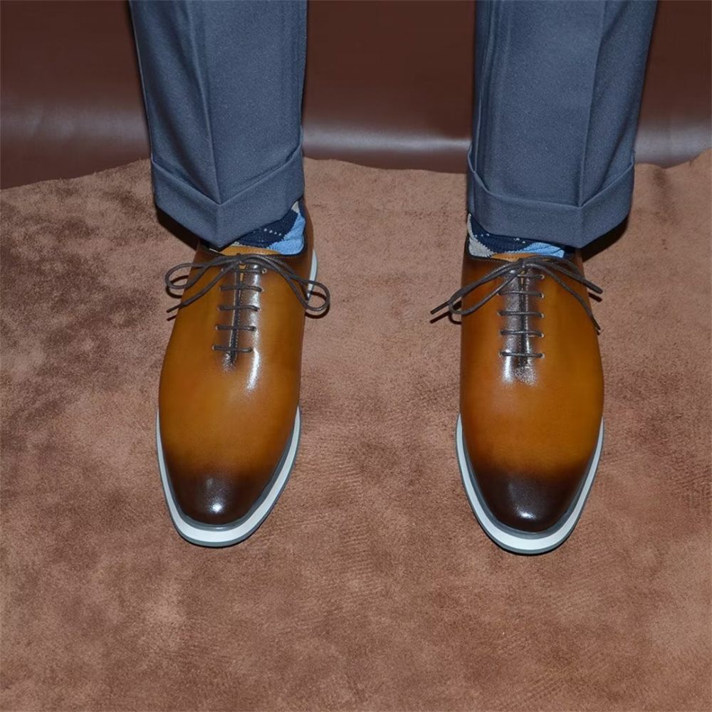 Chaussures Formelles Pour Hommes Habillées Cuir Classiques Raffinées - Marron