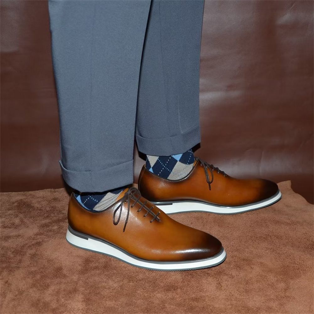 Chaussures Formelles Pour Hommes Habillées Cuir Classiques Raffinées - Marron