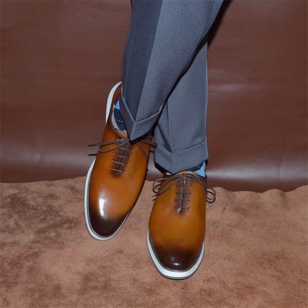 Chaussures Formelles Pour Hommes Habillées Cuir Classiques Raffinées - Marron