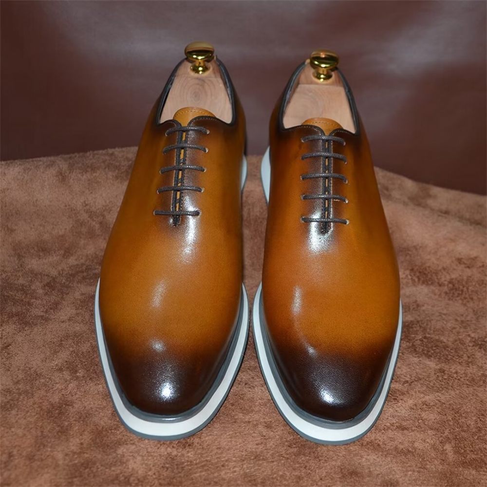 Chaussures Formelles Pour Hommes Habillées Cuir Classiques Raffinées - Marron