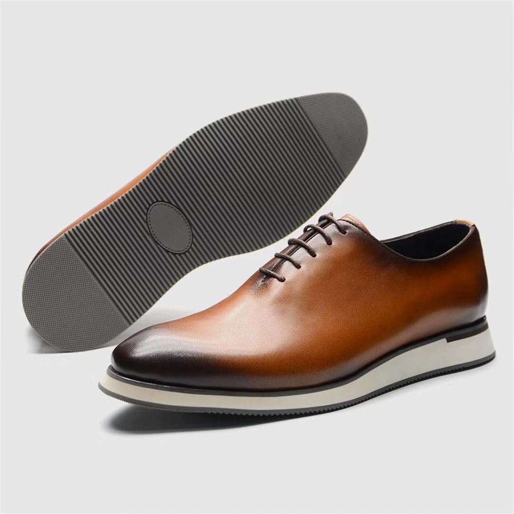 Chaussures Formelles Pour Hommes Habillées Cuir Classiques Raffinées - Marron