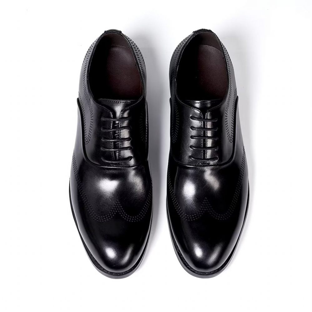 Chaussures Formelles Pour Hommes Habillées Cuir Dapper Classiques - Noir