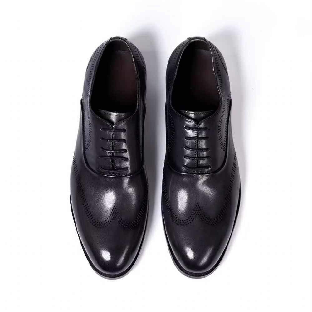 Chaussures Formelles Pour Hommes Habillées Cuir Dapper Classiques - Noir