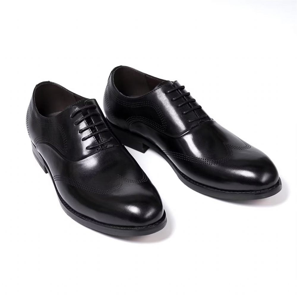 Chaussures Formelles Pour Hommes Habillées Cuir Dapper Classiques - Gris