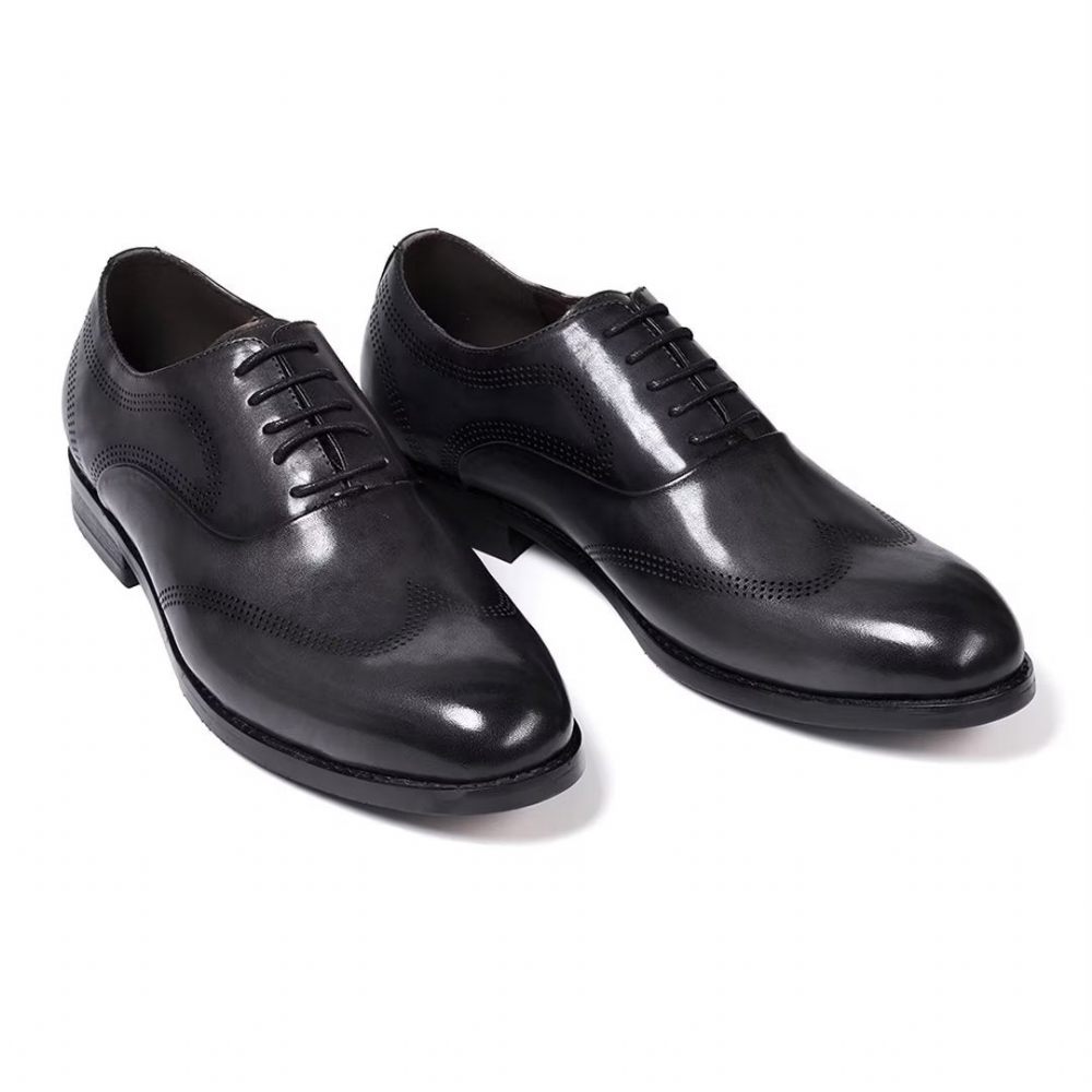 Chaussures Formelles Pour Hommes Habillées Cuir Dapper Classiques - Gris