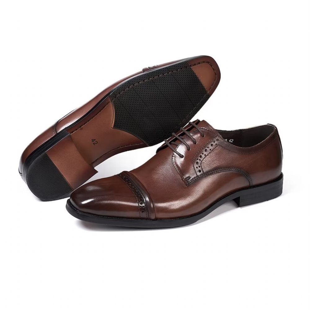 Chaussures Formelles Pour Hommes Habillées Cuir Executive Appeal - Marron