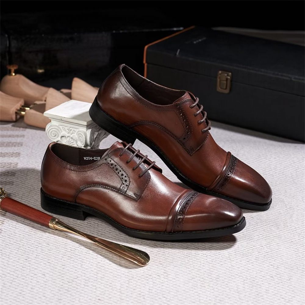 Chaussures Formelles Pour Hommes Habillées Cuir Executive Appeal - Marron