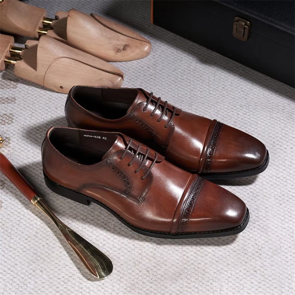 Chaussures Formelles Pour Hommes Habillées Cuir Executive Appeal - Marron