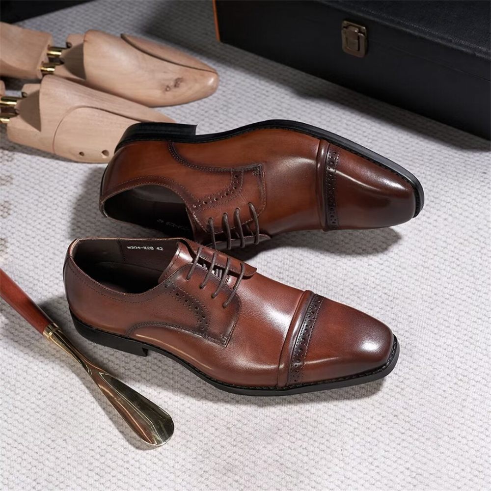 Chaussures Formelles Pour Hommes Habillées Cuir Executive Appeal - Marron