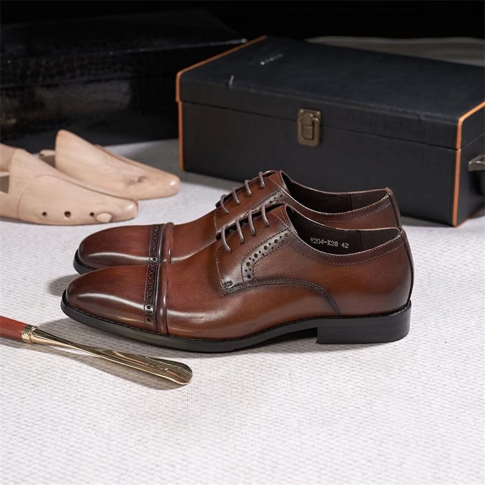 Chaussures Formelles Pour Hommes Habillées Cuir Executive Appeal - Marron