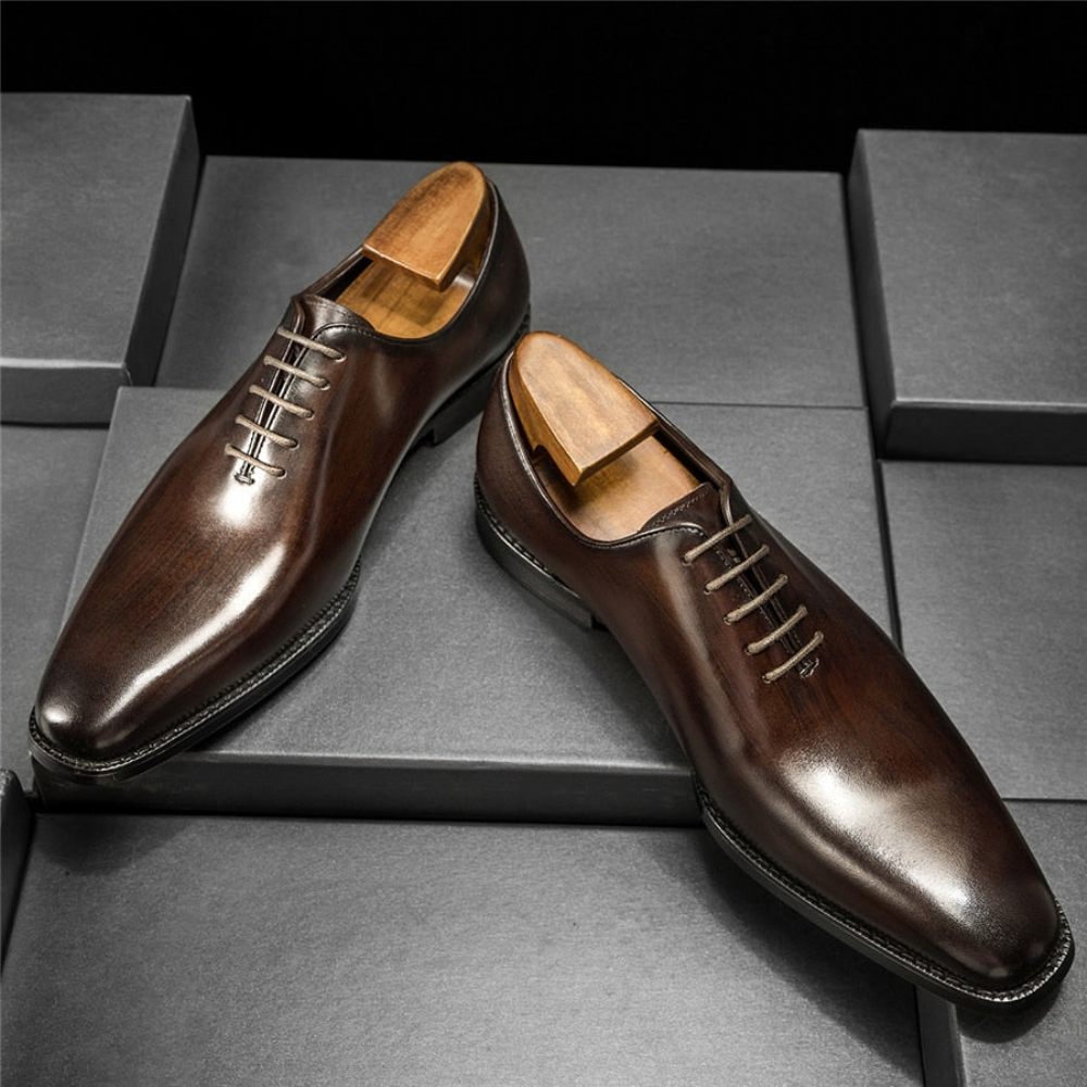 Chaussures Formelles Pour Hommes Habillées Cuir Exotique - Café