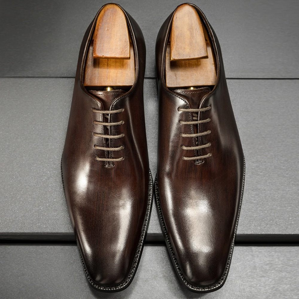 Chaussures Formelles Pour Hommes Habillées Cuir Exotique - Café