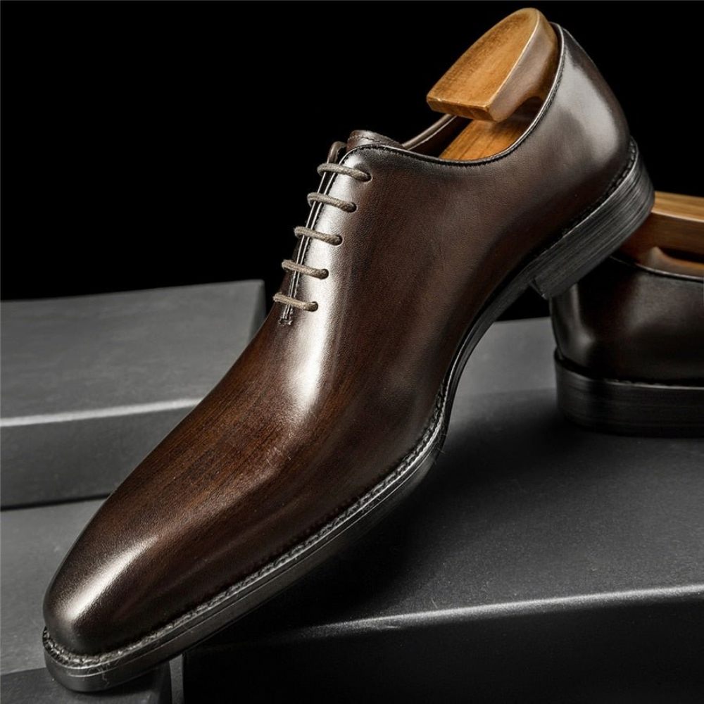 Chaussures Formelles Pour Hommes Habillées Cuir Exotique - Café