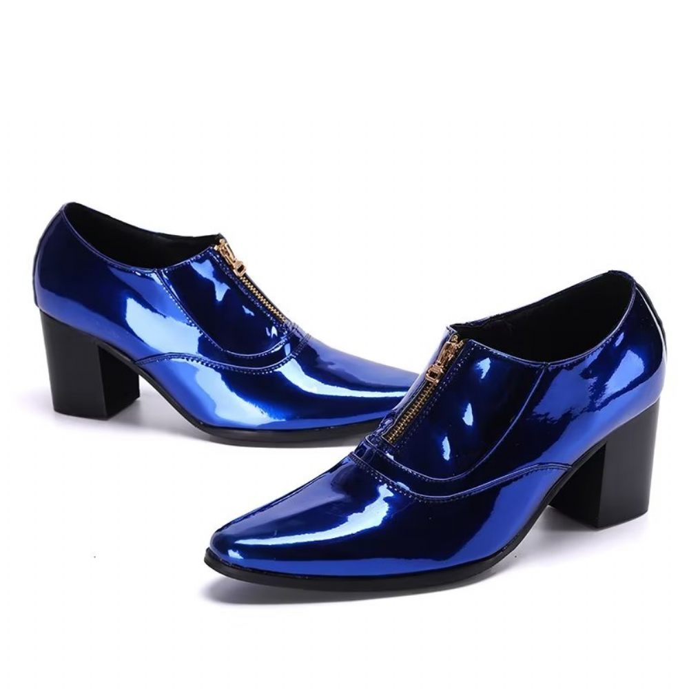 Chaussures Formelles Pour Hommes Habillées Cuir Exquis - Bleu