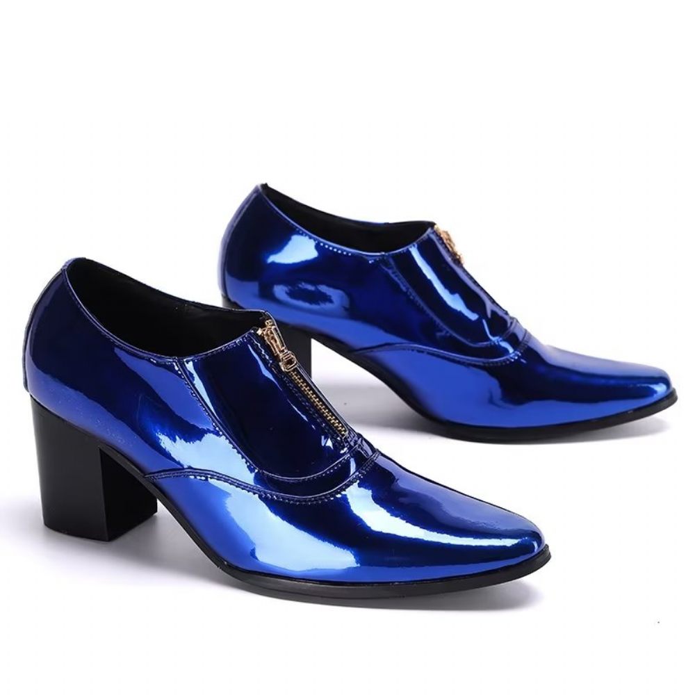 Chaussures Formelles Pour Hommes Habillées Cuir Exquis - Bleu