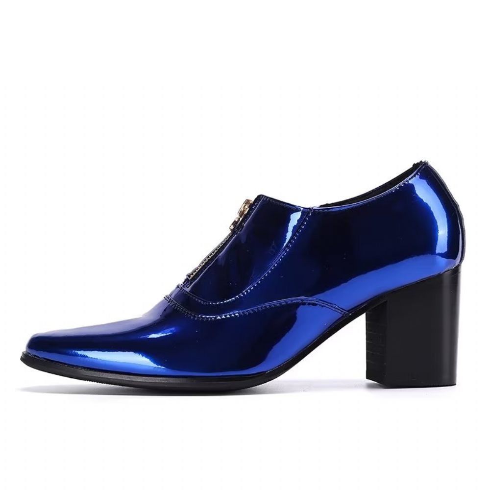 Chaussures Formelles Pour Hommes Habillées Cuir Exquis - Bleu