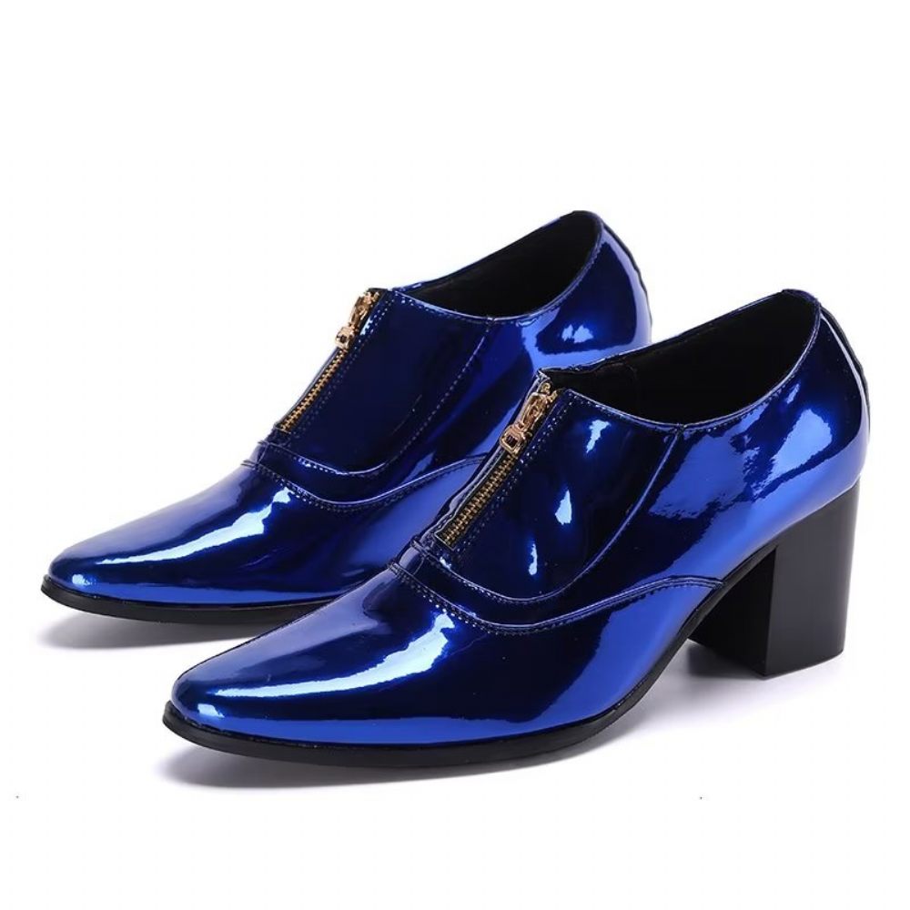 Chaussures Formelles Pour Hommes Habillées Cuir Exquis - Bleu