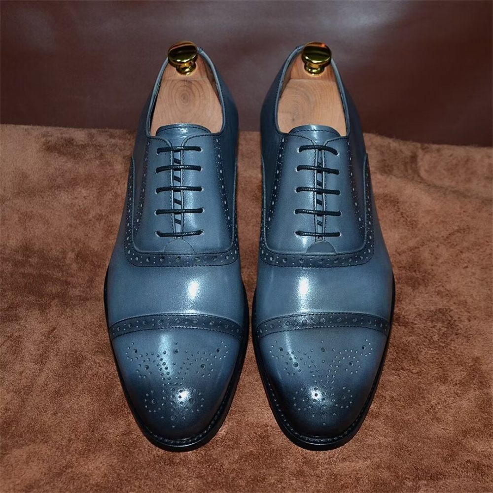 Chaussures Formelles Pour Hommes Habillées Cuir À Lacets Elite Urban - Bleu