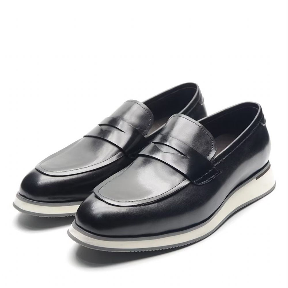 Chaussures Formelles Pour Hommes Habillées Cuir Minimalistes Et Élégantes - Noir