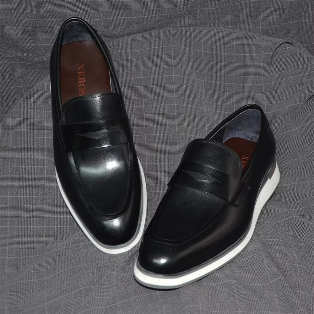 Chaussures Formelles Pour Hommes Habillées Cuir Minimalistes Et Élégantes - Noir