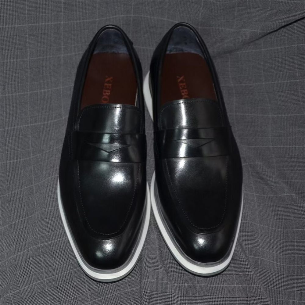 Chaussures Formelles Pour Hommes Habillées Cuir Minimalistes Et Élégantes - Noir