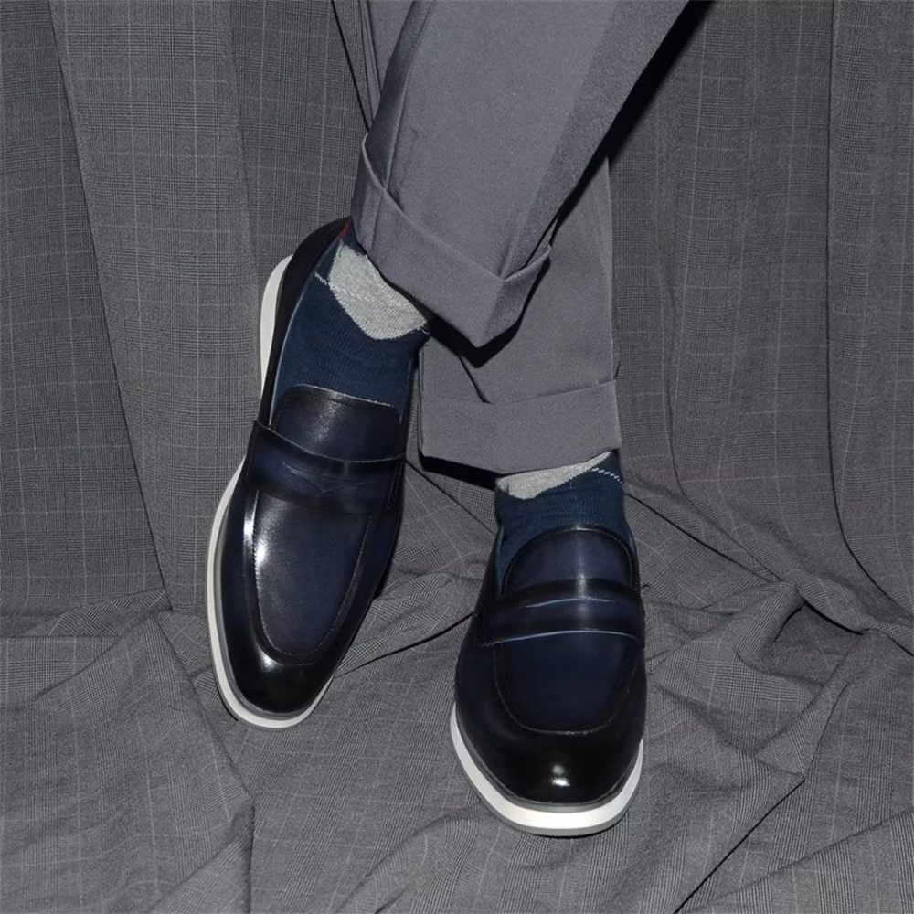 Chaussures Formelles Pour Hommes Habillées Cuir Minimalistes Et Élégantes - Noir