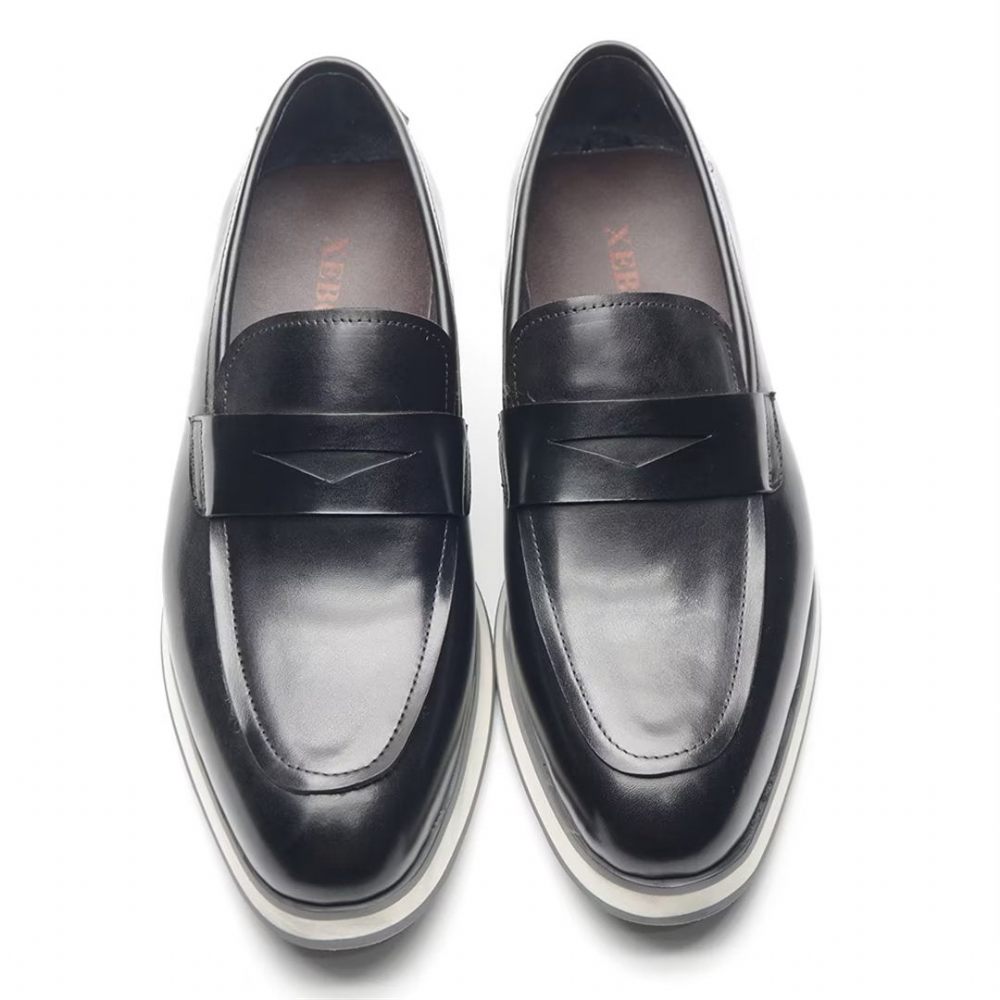 Chaussures Formelles Pour Hommes Habillées Cuir Minimalistes Et Élégantes - Noir