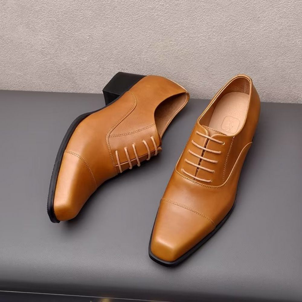 Chaussures Formelles Pour Hommes Habillées Cuir Oxford - Café