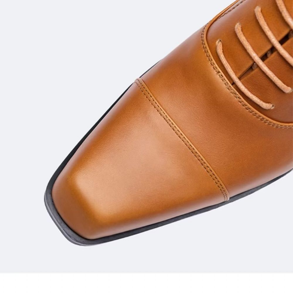 Chaussures Formelles Pour Hommes Habillées Cuir Oxford - Café