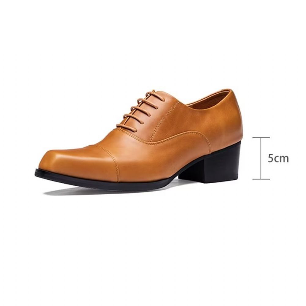 Chaussures Formelles Pour Hommes Habillées Cuir Oxford - Café