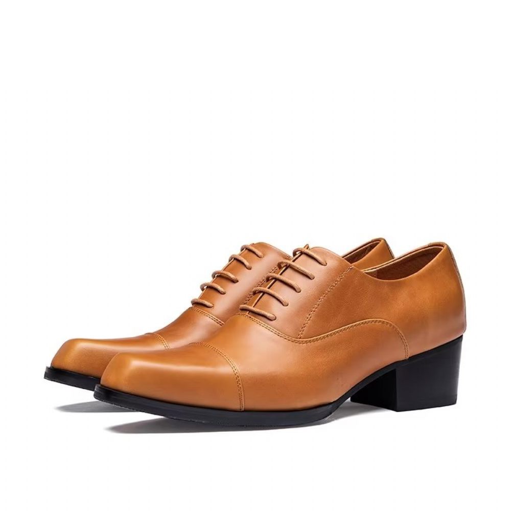 Chaussures Formelles Pour Hommes Habillées Cuir Oxford - Café