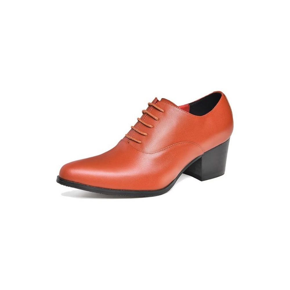 Chaussures Formelles Pour Hommes Habillées Cuir Oxford - Orange