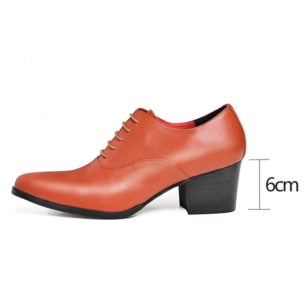 Chaussures Formelles Pour Hommes Habillées Cuir Oxford - Orange